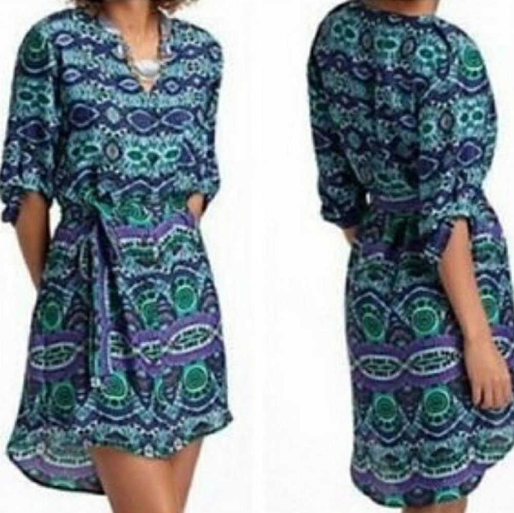 Anthropologie Maeve Ikat Frequencies dress M